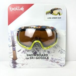 Bolle Snowboard Ski Goggle Lime Amber Glasses Adapter Vented Winter Anti Fog